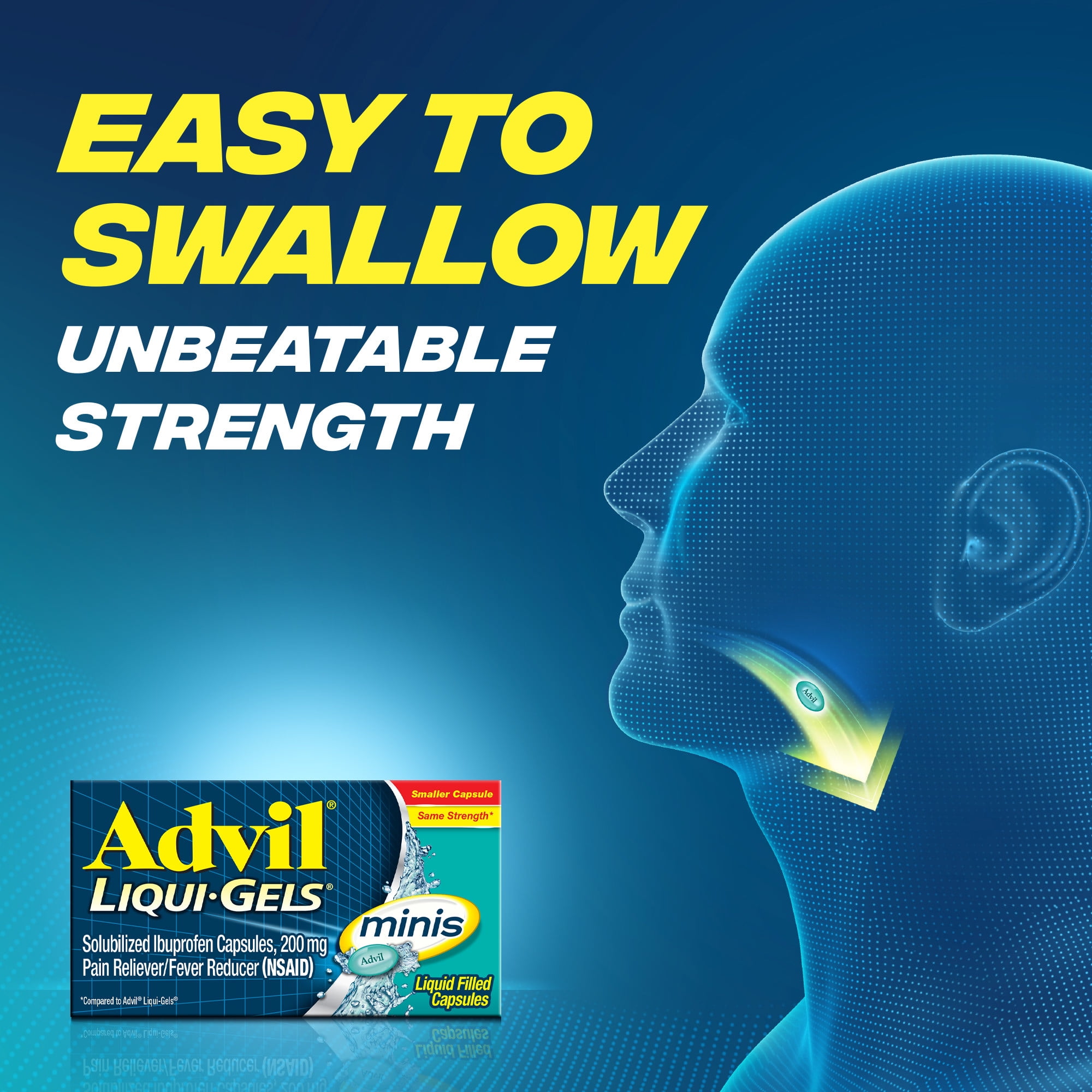 Advil Liqui-Gels Minis Headache Fever Relief 200mg 80ct