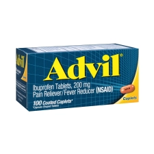 Advil Pain Reliever and Fever Reducer Caplets 200mg 100 Count - Ibuprofen Pain Relief