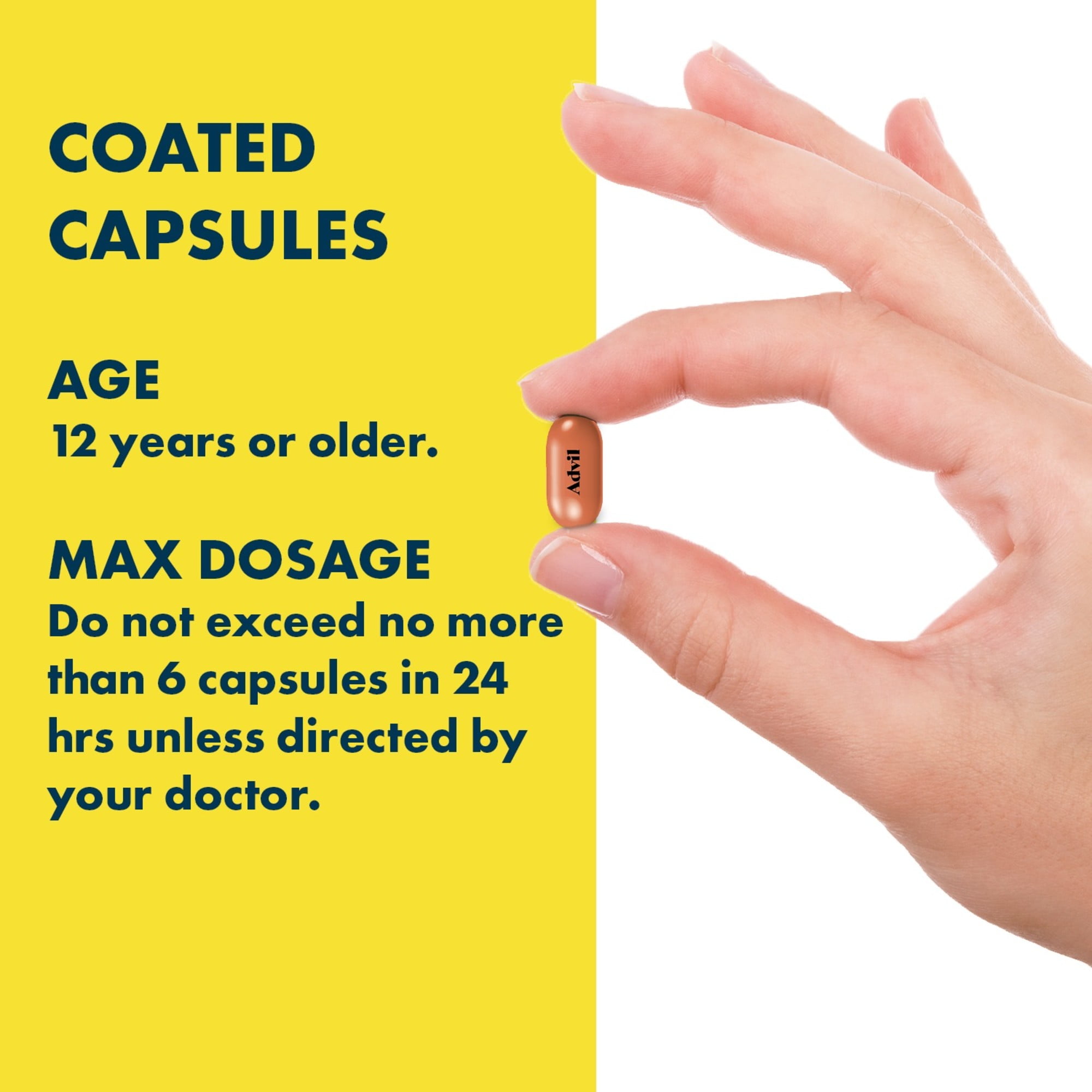 Advil Pain Reliever and Fever Reducer Caplets 200mg 100 Count - Ibuprofen Pain Relief