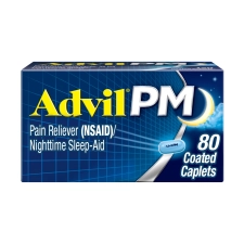Advil PM Coated Caplet Ibuprofen Pain Relief Diphenhydramine Sleep Aid 80 Ct