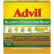 Advil Allergy Congestion Relief Pain Fever Reducer 50 Count Tablets