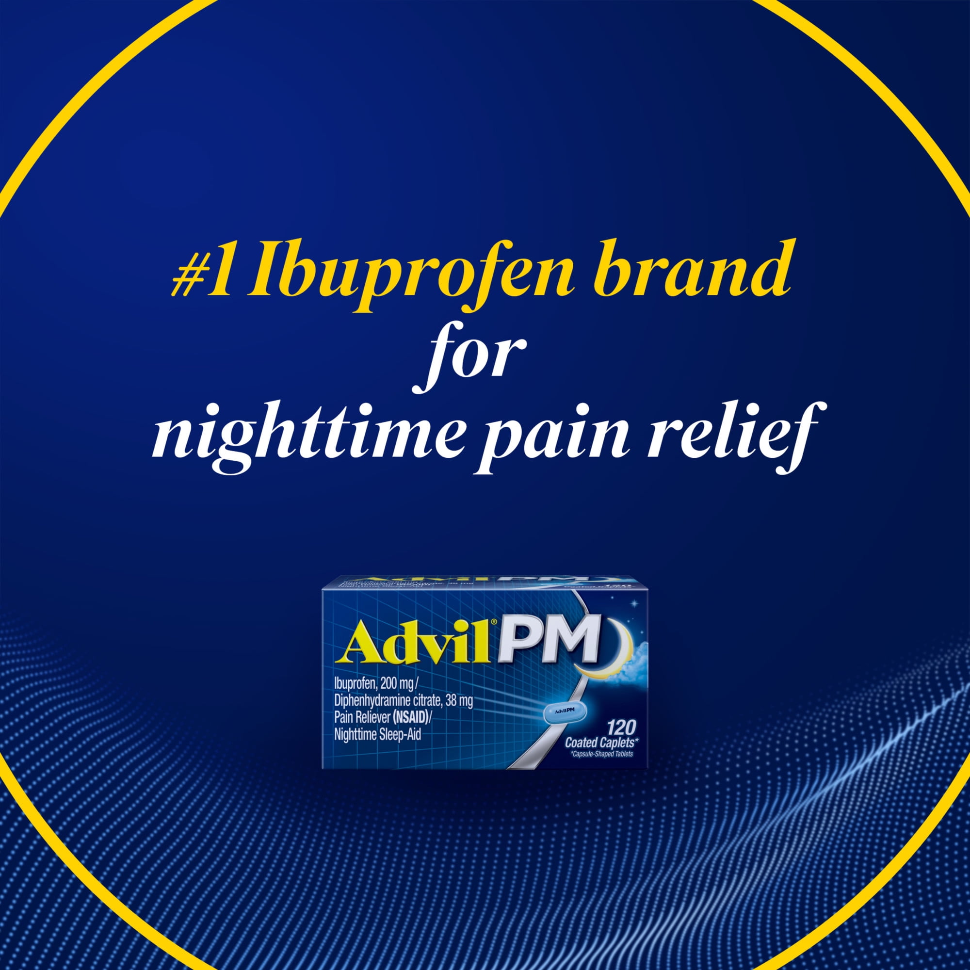 Advil PM Pain Reliever Nighttime Sleep Aid Ibuprofen Pain Relief Diphenhydramine Citrate Sleep Aid 20+10 Coated Caplets