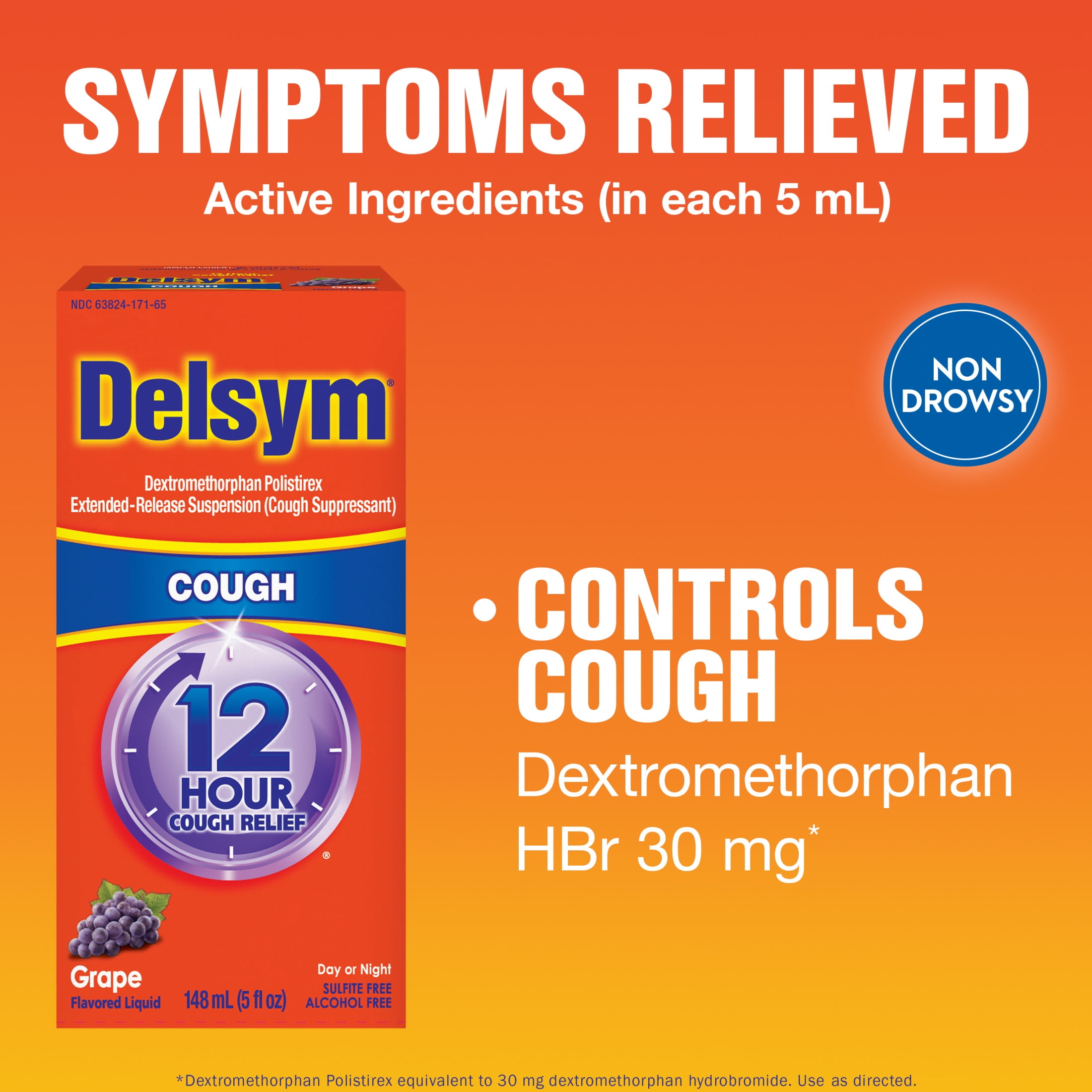 Delsym Adult 12-Hour Cough Relief Liquid Grape Flavor 5 Fl Oz - 1 Pharmacist
