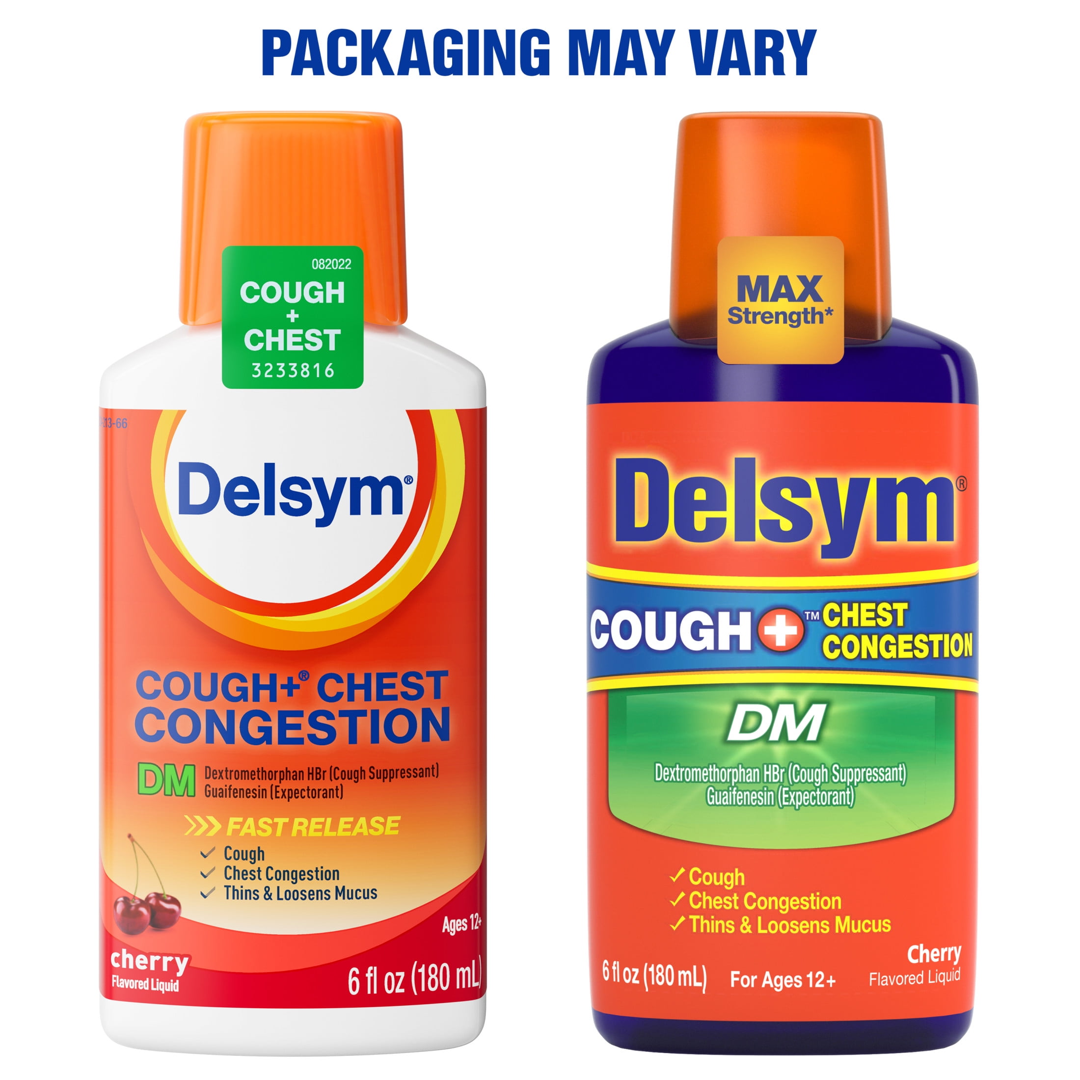 Delsym Max Strength DM Cherry Liquid 6 fl oz Cough Chest Congestion Medicine