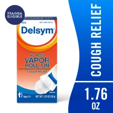 Delsym Vapor Roll-On Cough Suppressant Topical Analgesic Menthol 1.76 oz