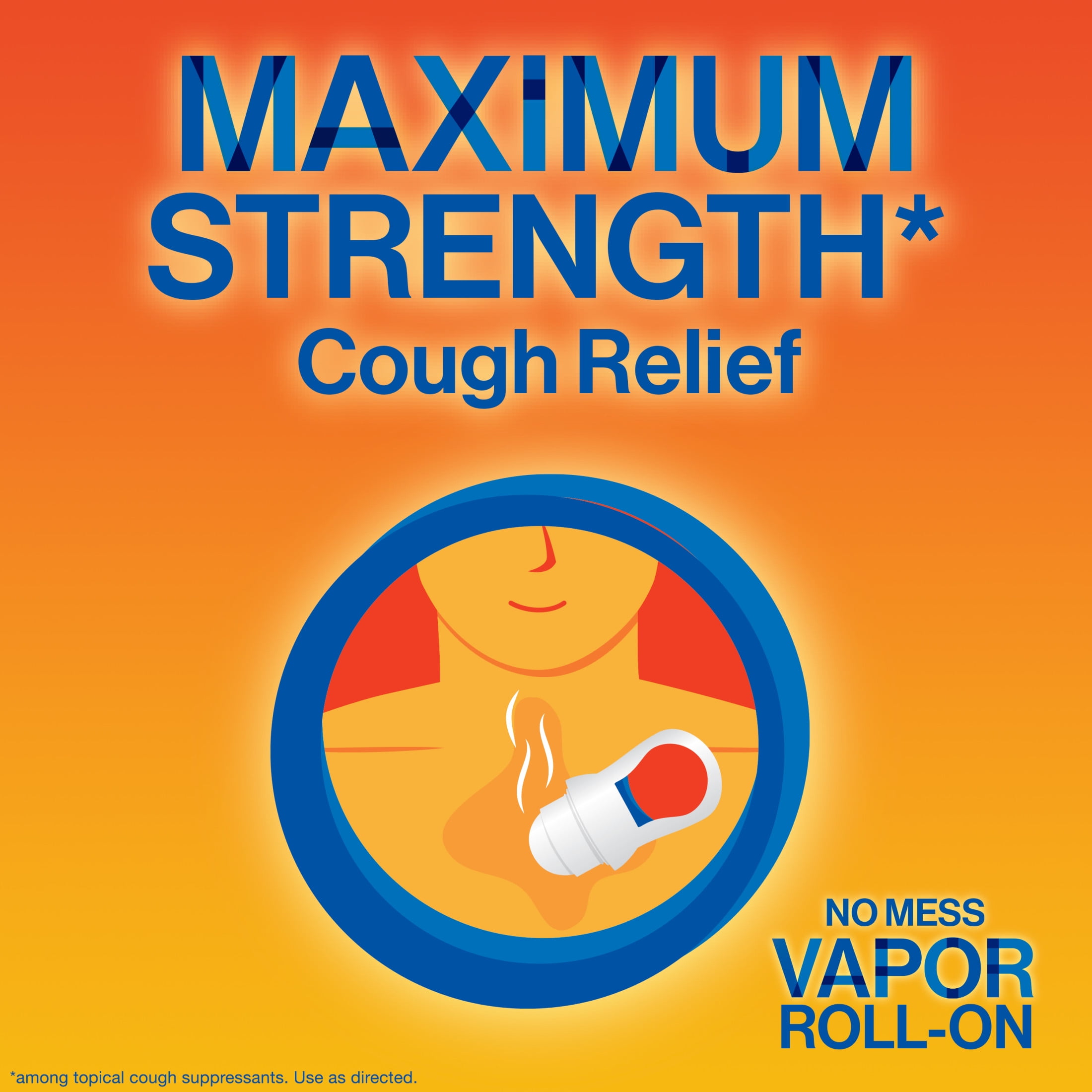 Delsym Vapor Roll-On Cough Suppressant Topical Analgesic Menthol 1.76 oz