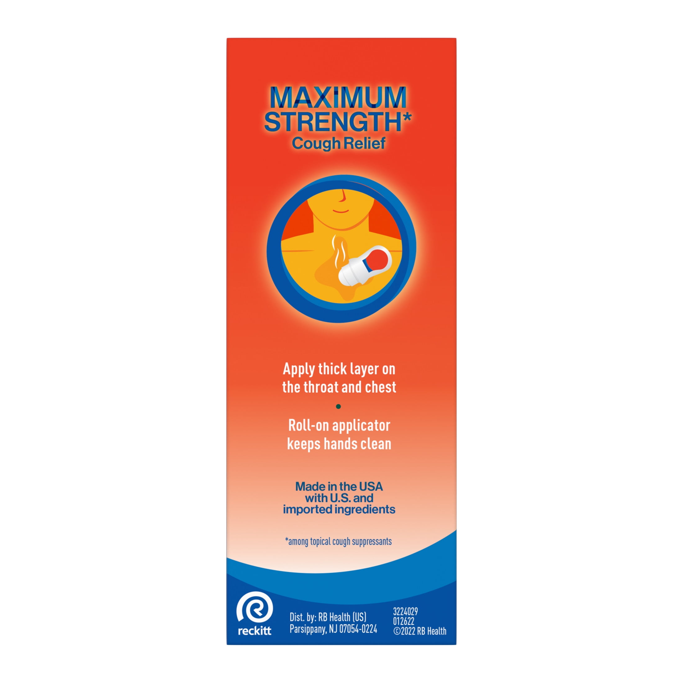 Delsym Vapor Roll-On Cough Suppressant Topical Analgesic Menthol 1.76 oz
