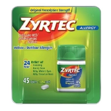 ZYRTEC ALLERGY RELIEF 10MG TABLET 1 BOTTLE 45CT MCK