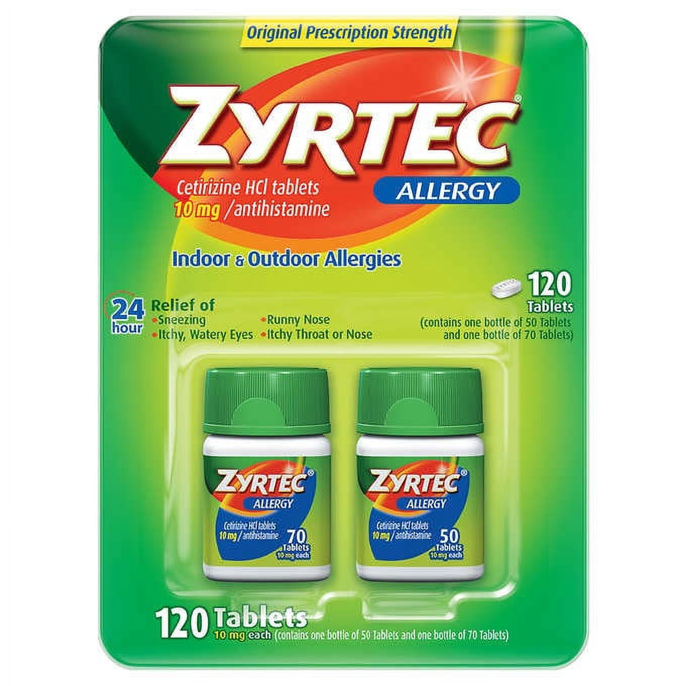 Zyrtec 10Mg 120 Ct Allergy Relief Antihistamine Tablets