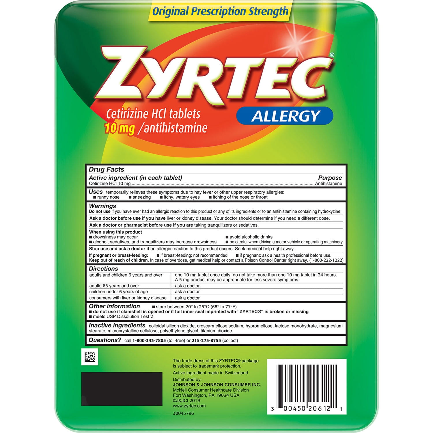 Zyrtec 10Mg 120 Ct Allergy Relief Antihistamine Tablets