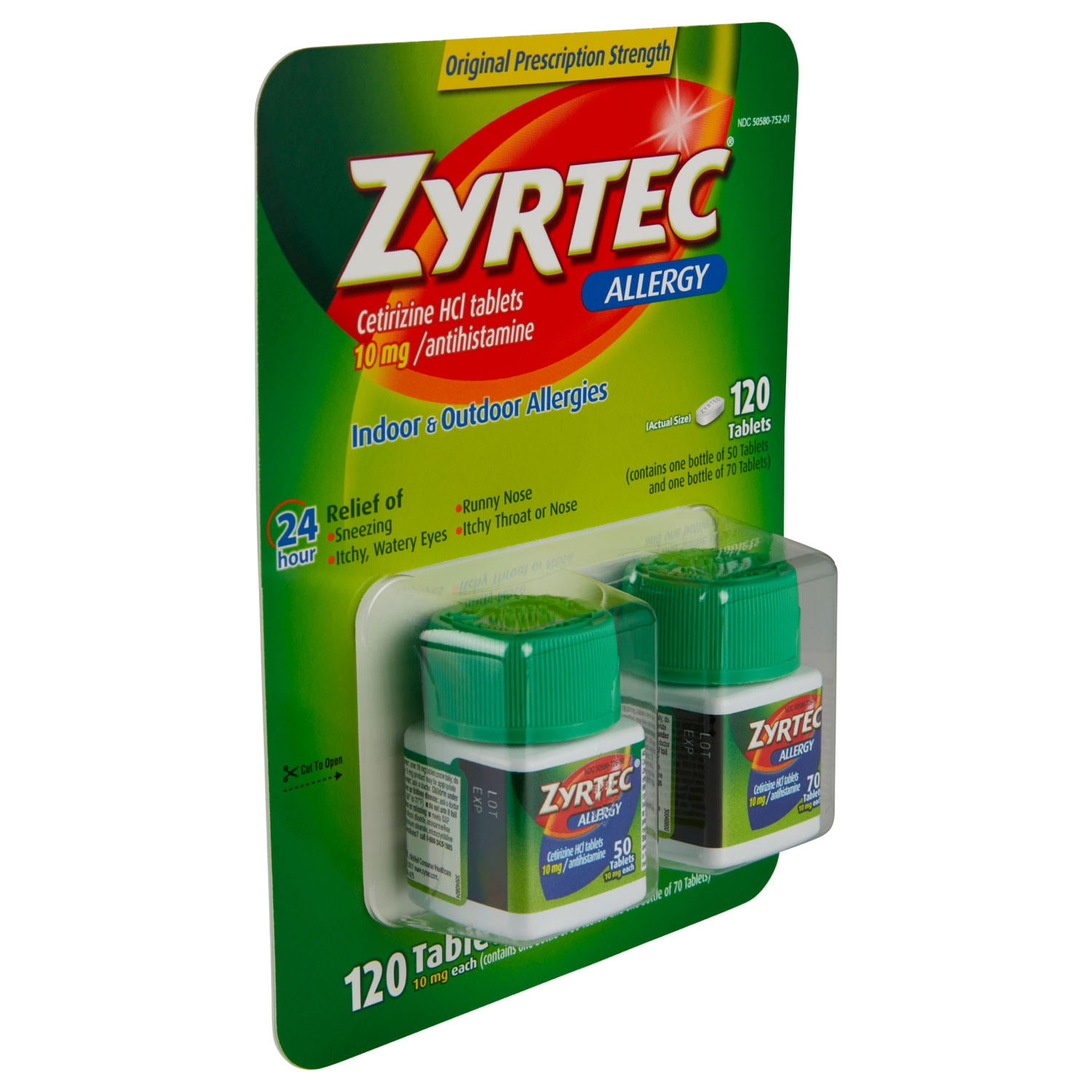 Zyrtec 10Mg 120 Ct Allergy Relief Antihistamine Tablets