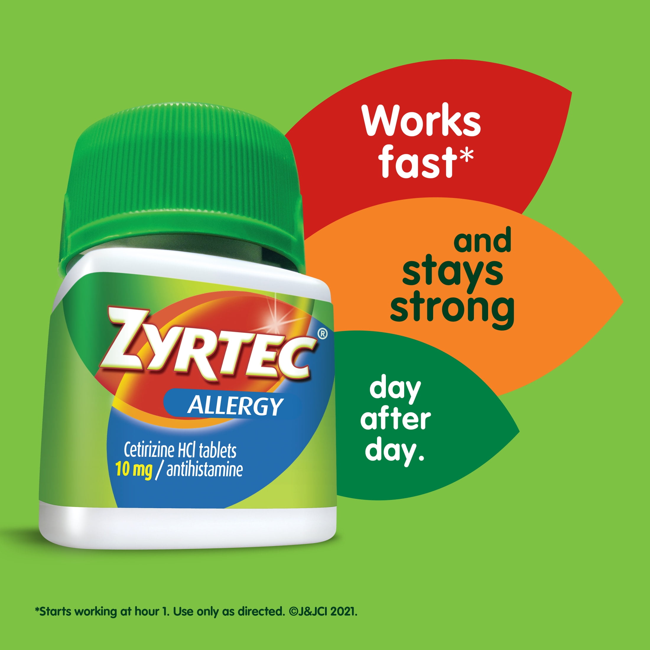 Zyrtec 24 Hour Allergy Relief Tablets 10mg Cetirizine HCl 120 ct