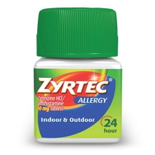 ZYRTEC 24 HOUR ALLERGY RELIEF 10 MG TABLETS INDOOR OUTDOOR 5 EA 3 PACK