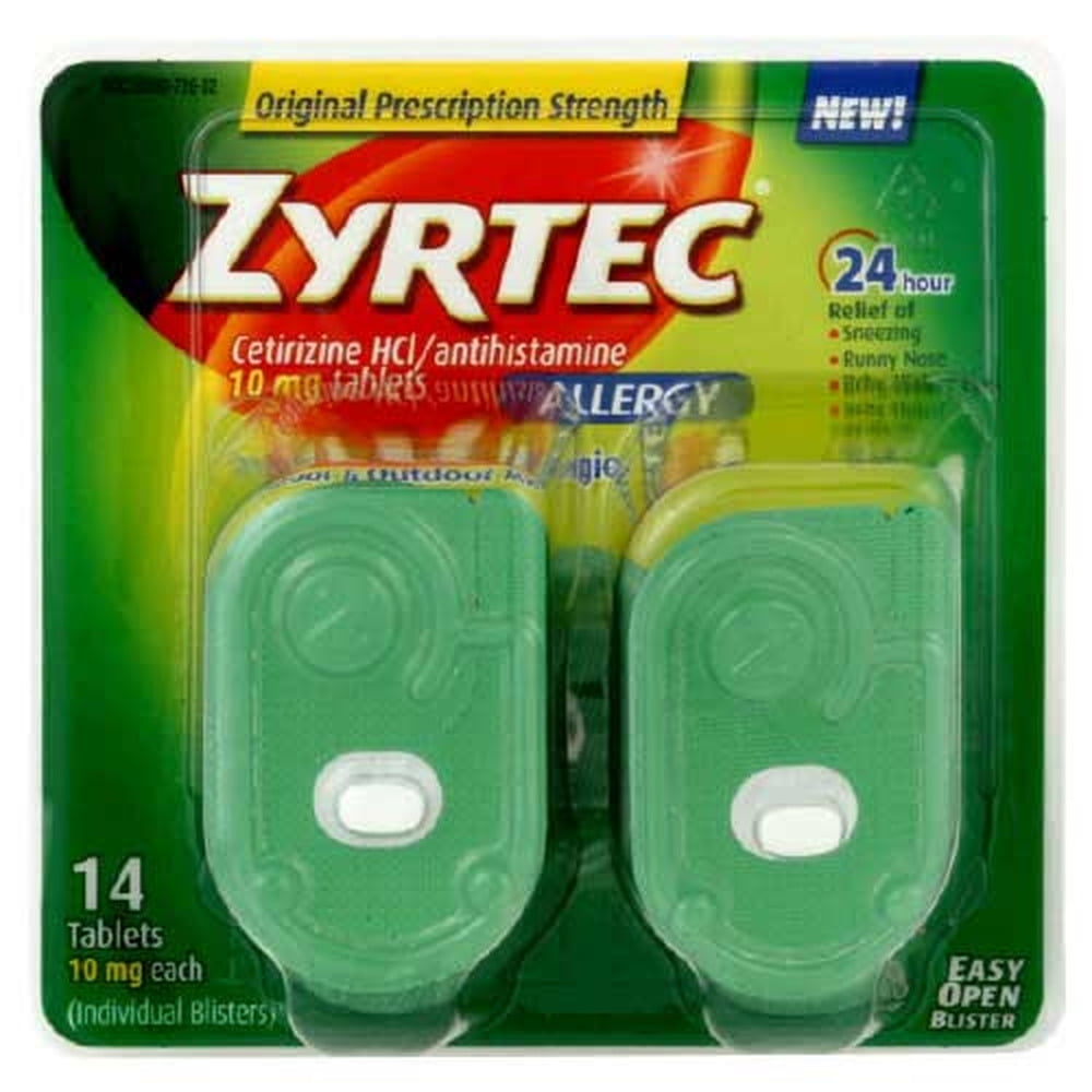 Zyrtec Allergy 24 Hour 10 mg Tablets Pack of 20