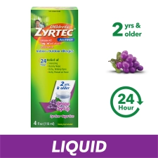 ZYRTEC CHILDREN GRAPE 24 HOUR ALLERGY RELIEF SYRUP 4 FL. OZ.