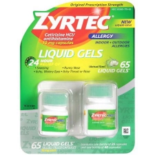 Zyrtec Liquid Gels 65ct Allergy Relief Supplement Refreshing
