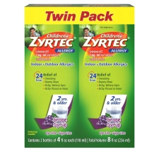 Zyrtec 24 Hour Childrens Allergy Syrup Grape Twin Pack 4 fl. oz
