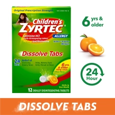 Zyrtec 24 Hr Allergy Relief Dissolve Tablets Citrus 12 Ct Childrens