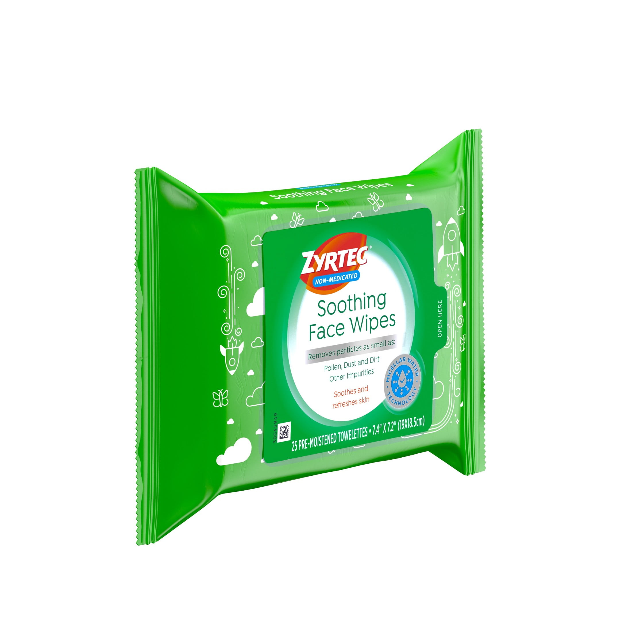 Zyrtec Little Rocket Soothing Face Wipes 25 Count