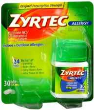 Zyrtec Allergy Relief 10mg Tablets 30 Count