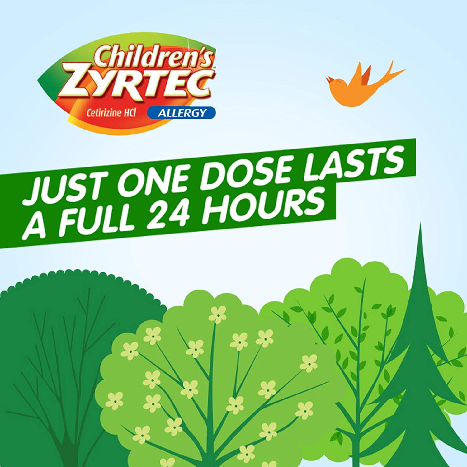 Zyrtec 24 Hour Childrens Allergy Syrup Cetirizine Dye Sugar Free Grape Flavor 8 oz Pack of 2