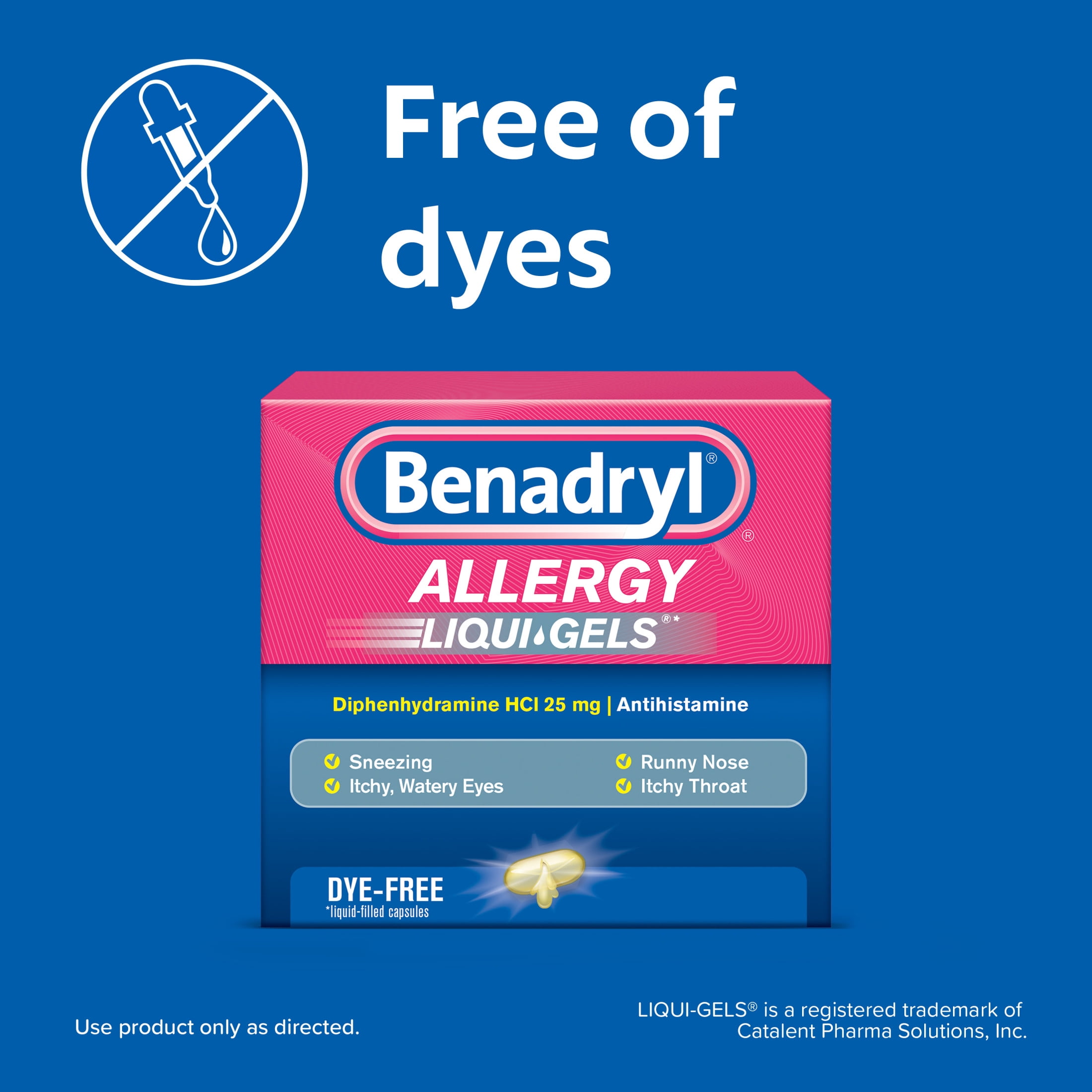 Benadryl Liqui-Gels Allergy Medicine Dye Free 48 Ct For Allergies