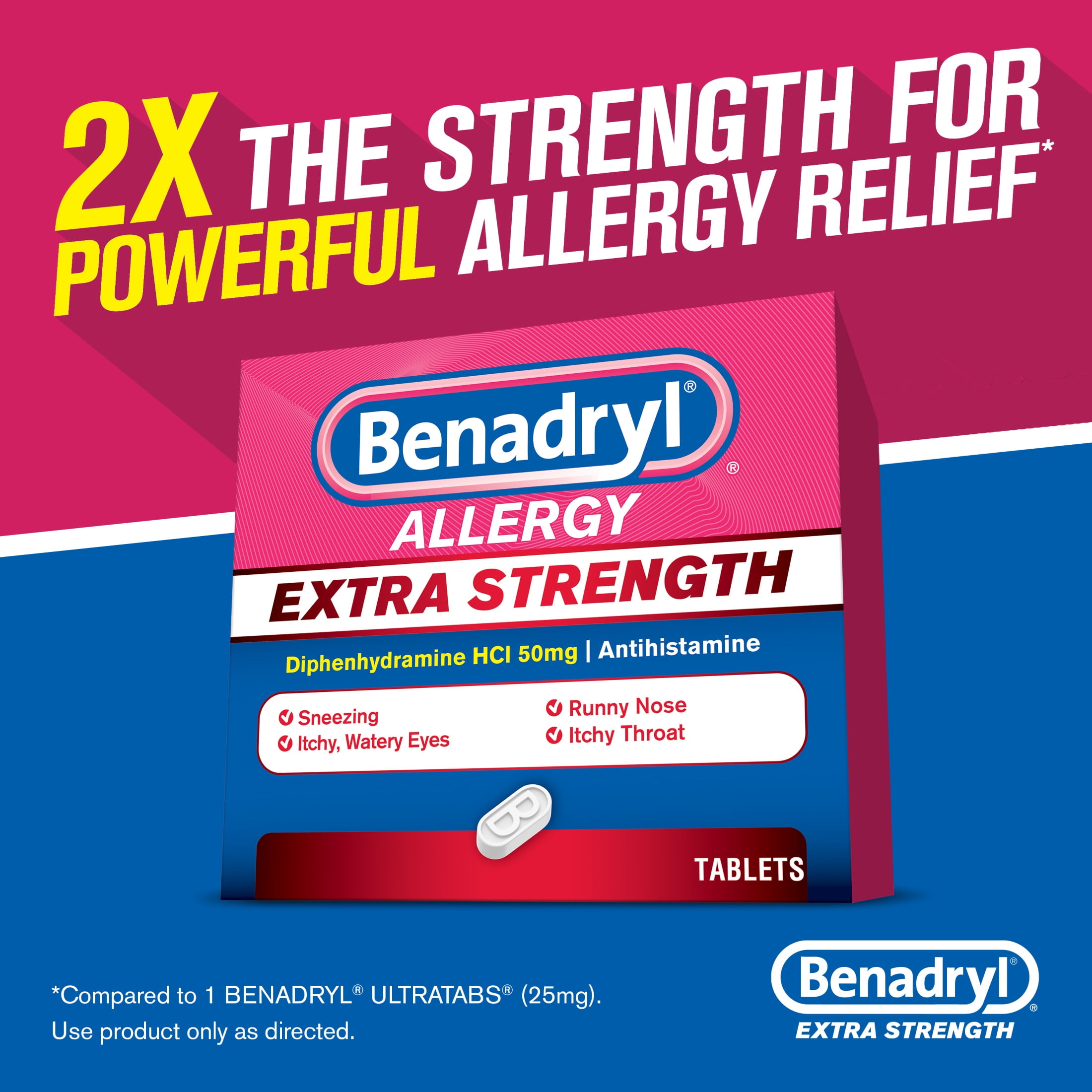 Benadryl Extra Strength Allergy Relief Tablets 24 Ct