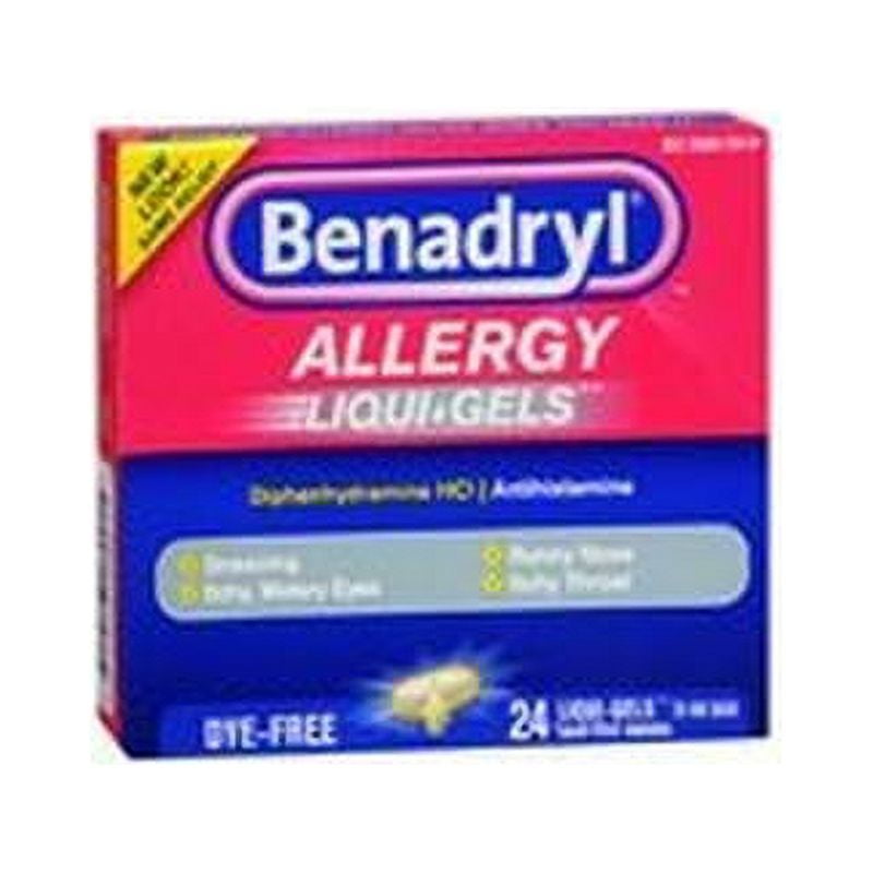 Benadryl Liqui-Gels Dye Free Allergy Medicine 24 Ct 3 Pack