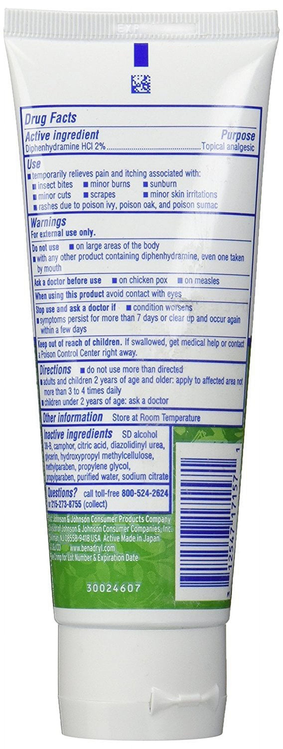 Benadryl Itch Relief Cooling Gel Topical Analgenics Extra Strength 3.5oz