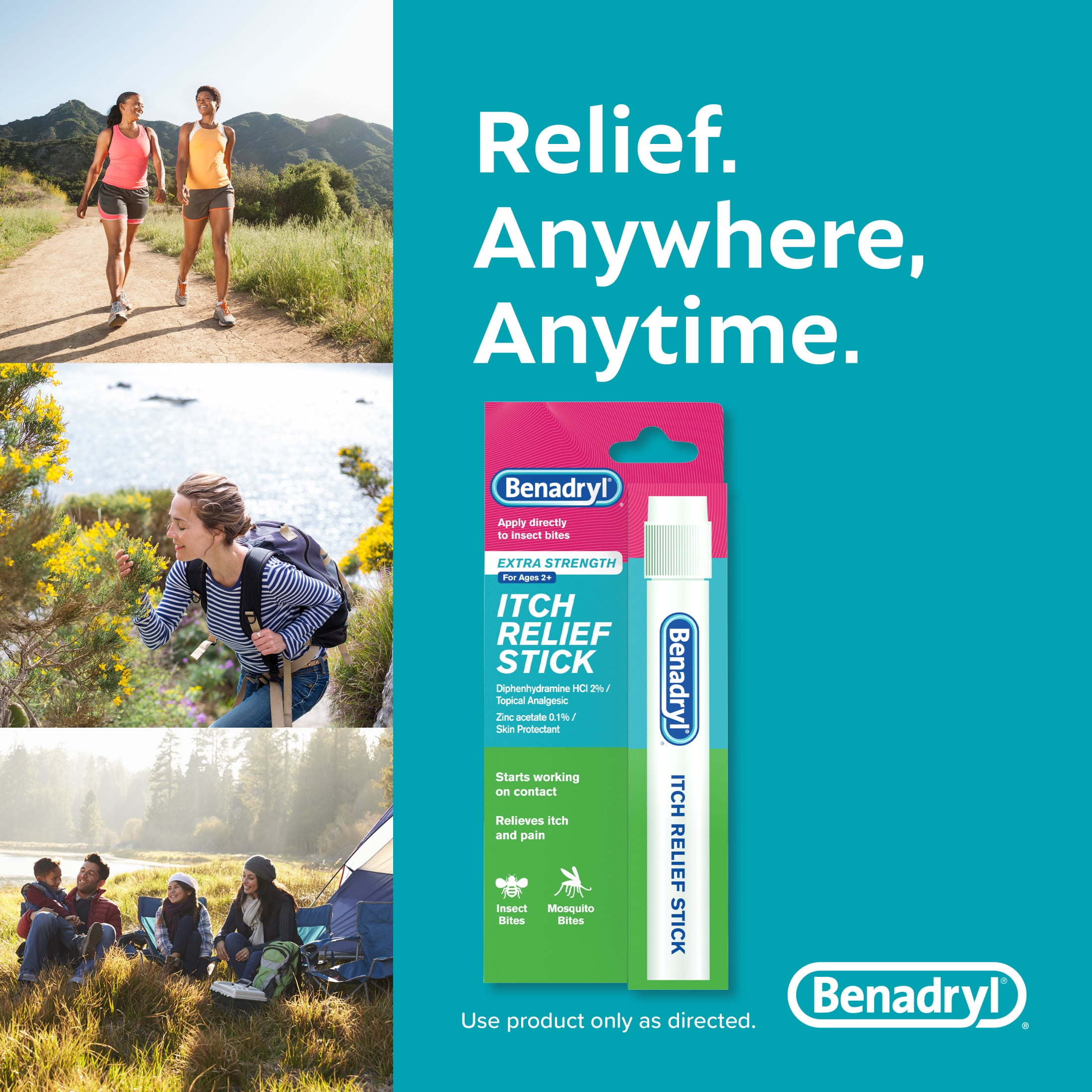 Benadryl Extra Strength Itch Relief Stick Travel Size 0.47 fl. oz