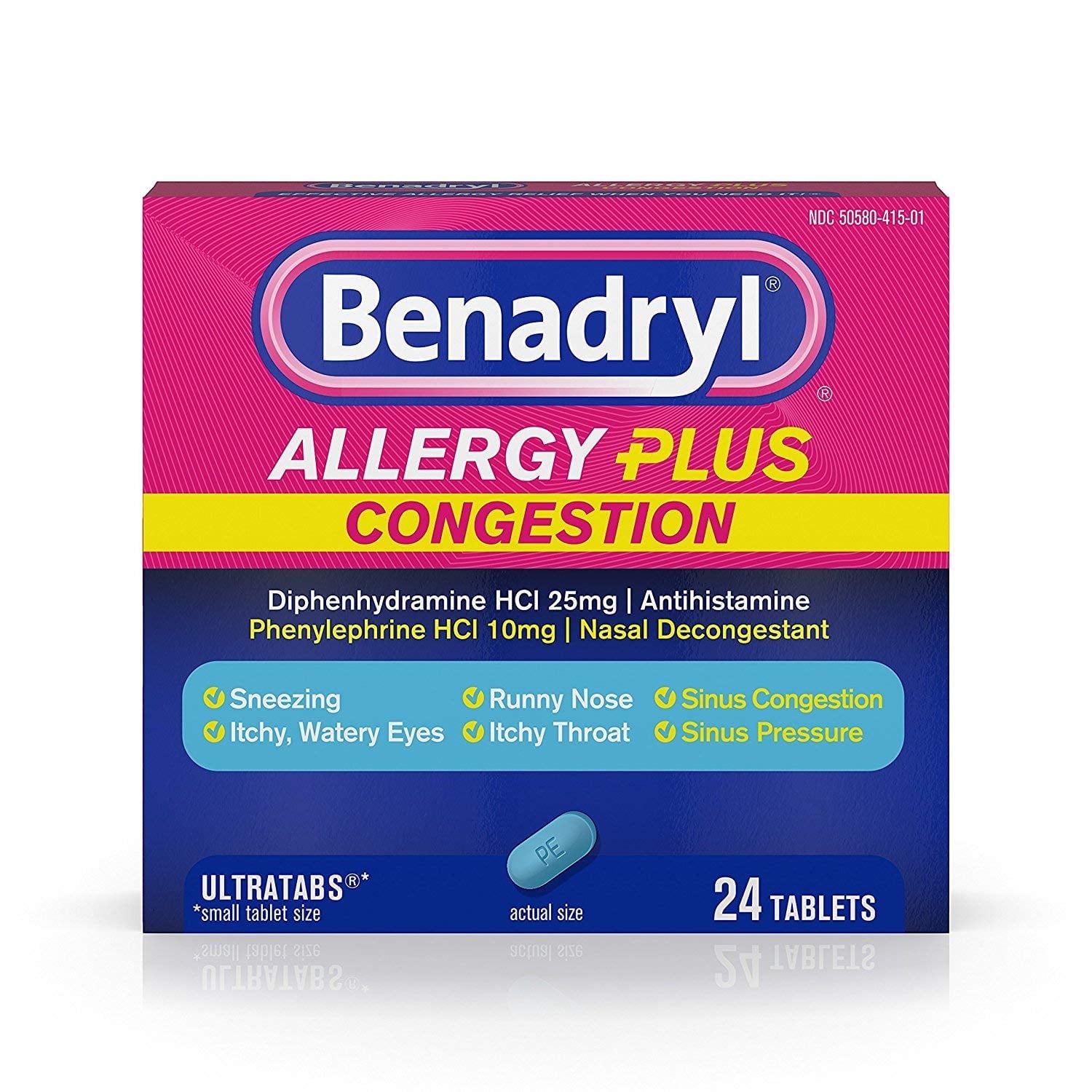 Benadryl Allergy Plus Congestion Ultra Tablets 24 Count each