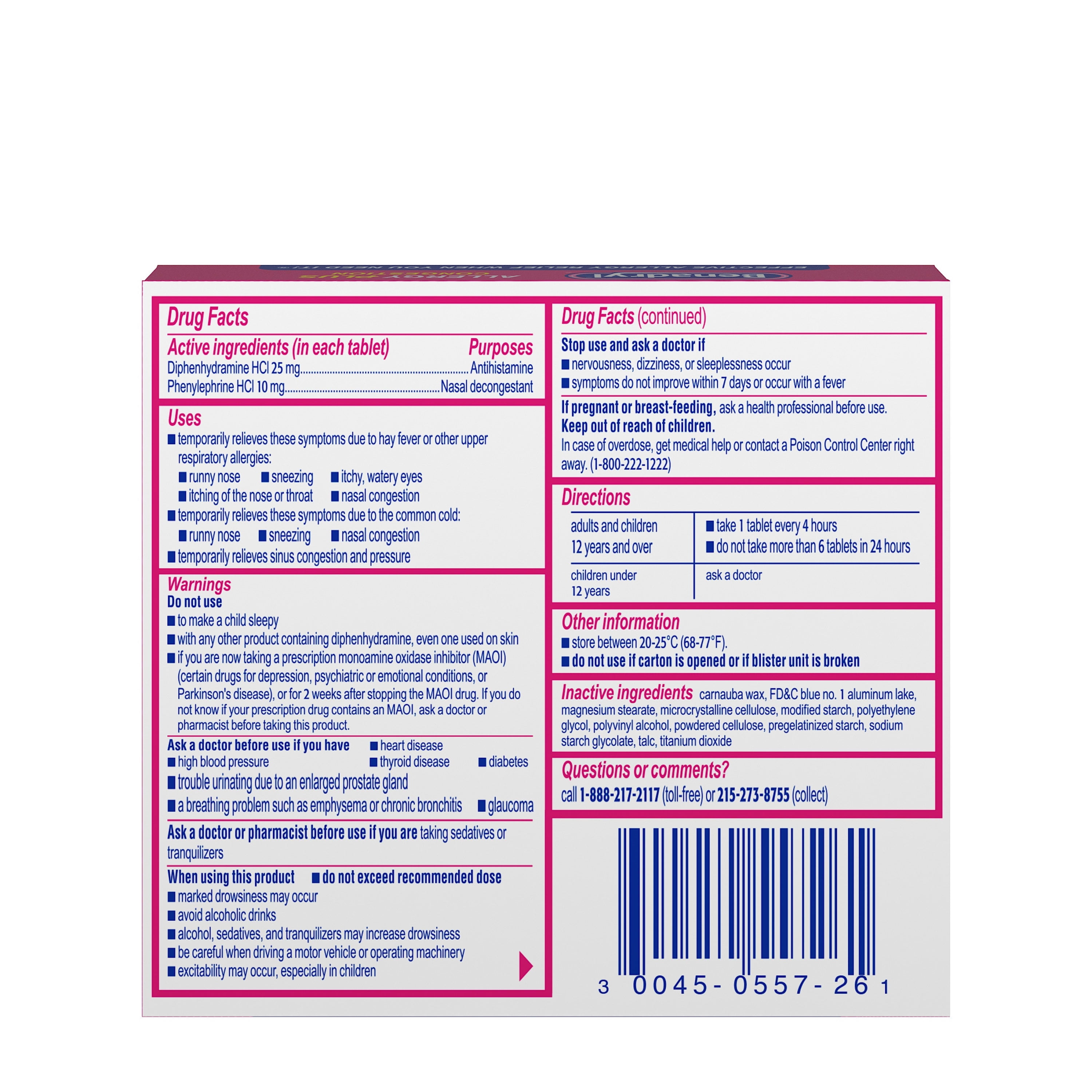 Benadryl Allergy Plus Congestion Ultra Tablets 24 Count each