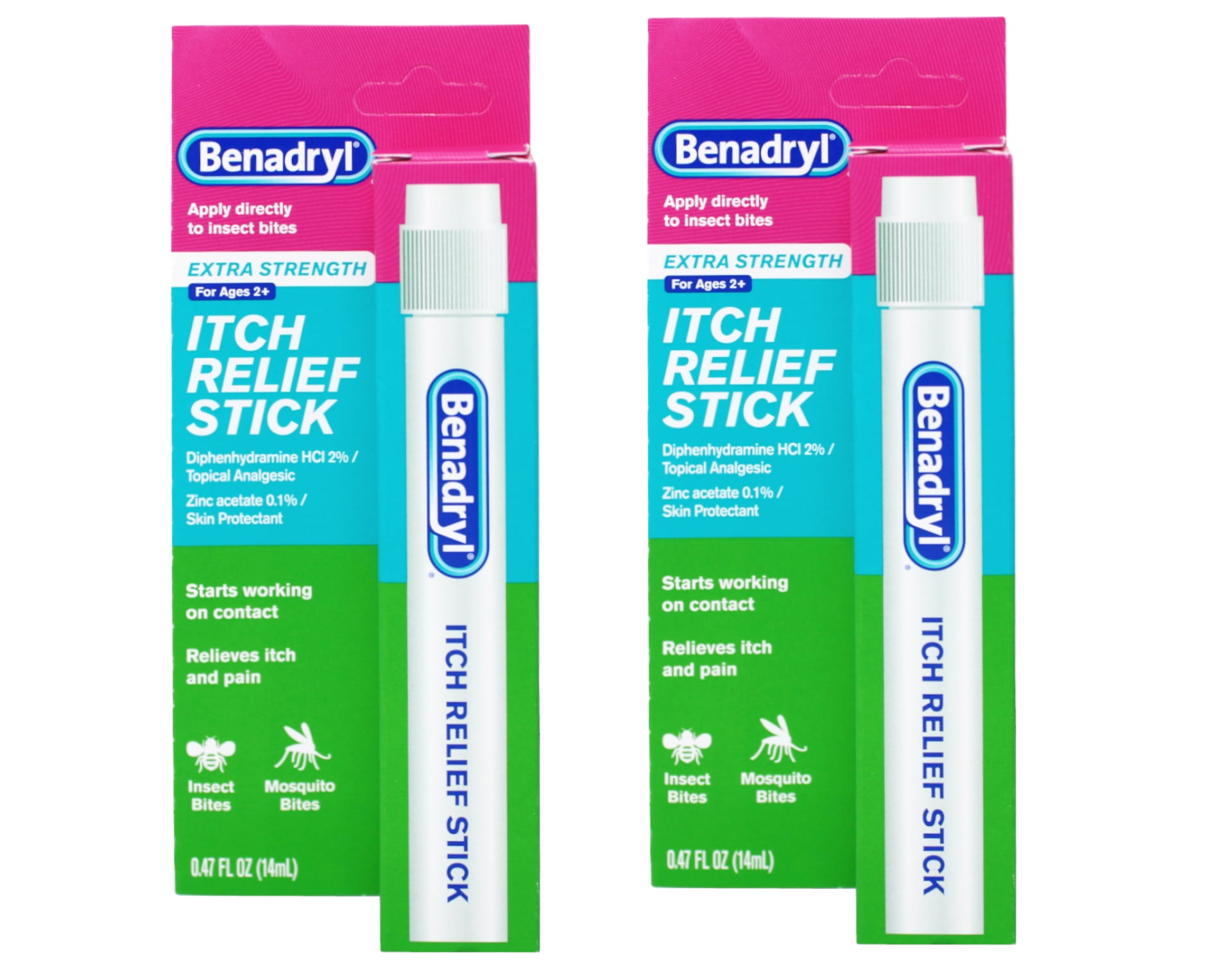 Benadryl Itch Relief Stick 0.47 oz Pack of 2 Twin Pack