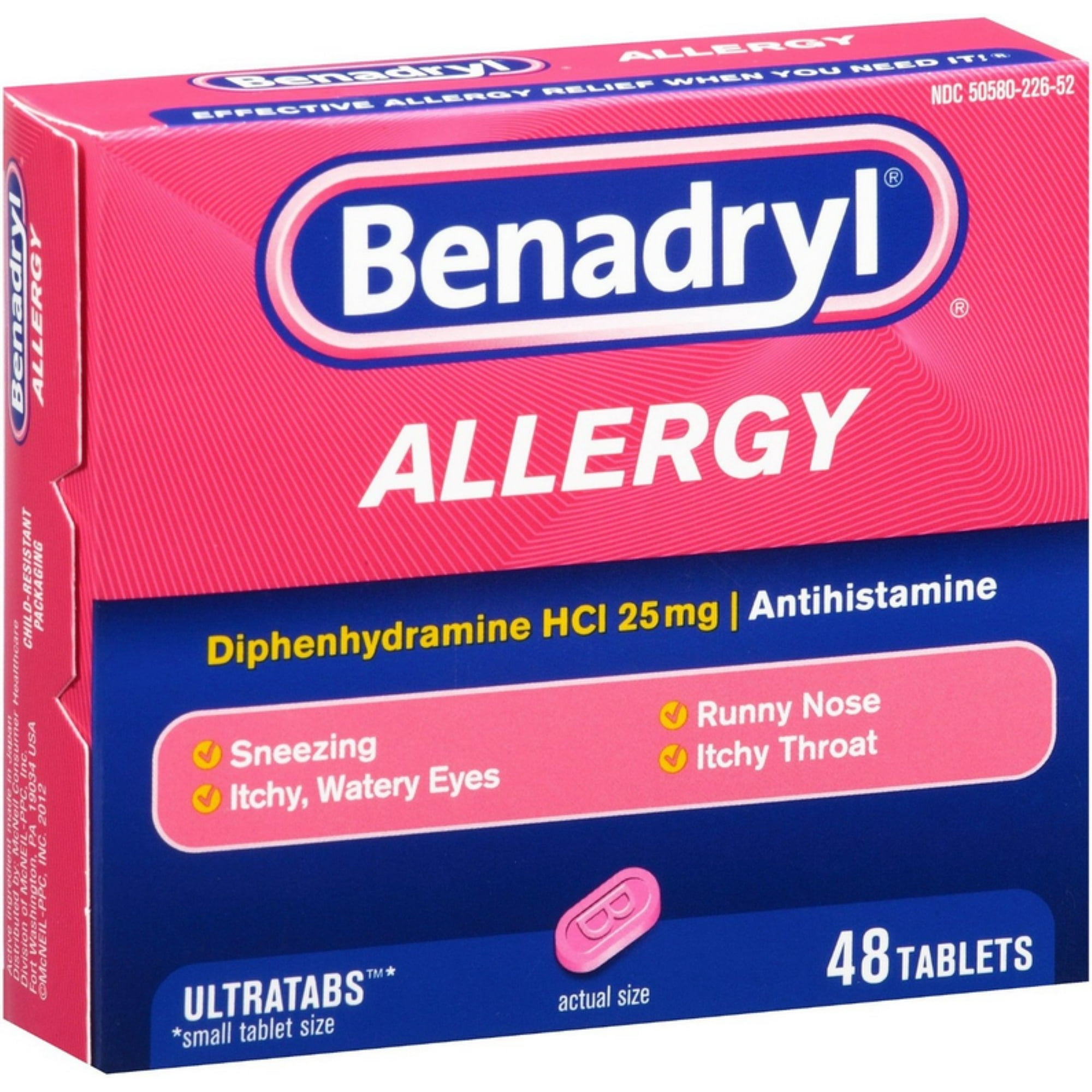 Benadryl Allergy Relief Ultratab Tablets 48 Count