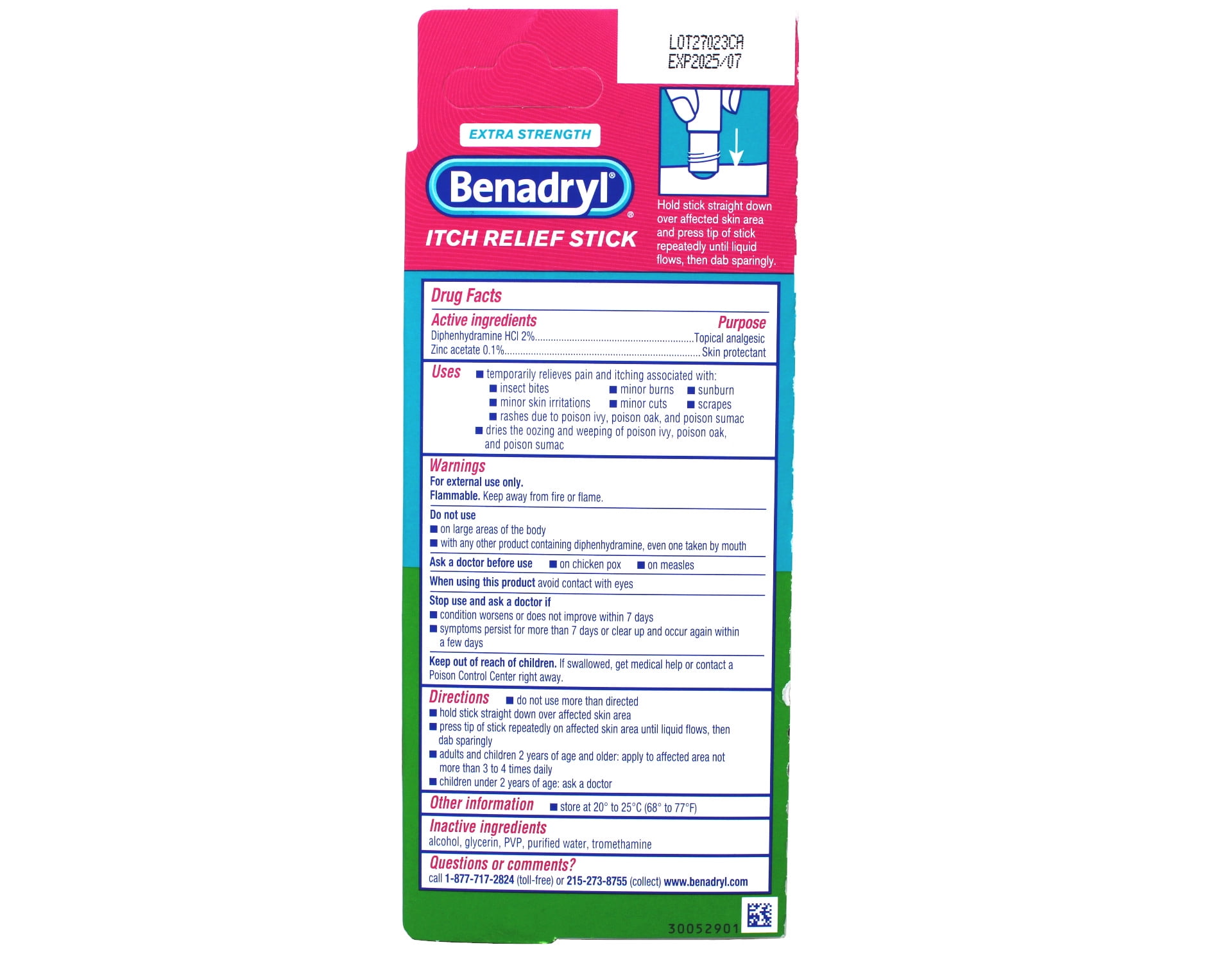 Benadryl Itch Relief Stick 0.47 oz Amerikasepetim Special Offer 6 Pack