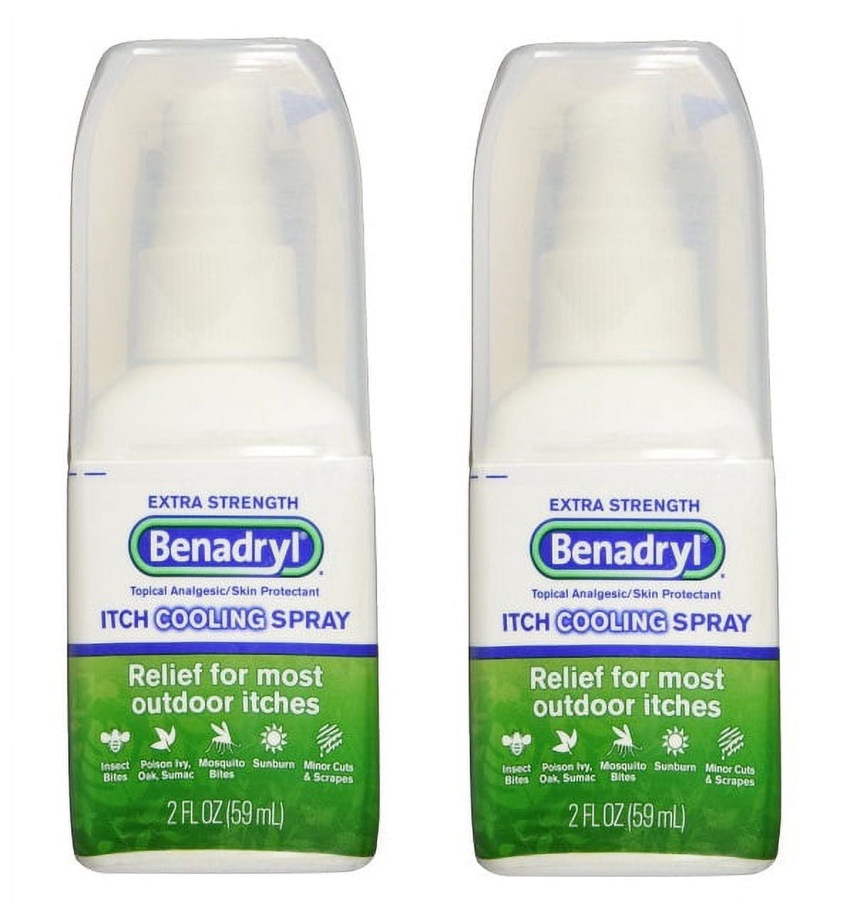 Benadryl Itch Relief Spray Extra Strength 2 oz Pack of 2 for Fast Relief