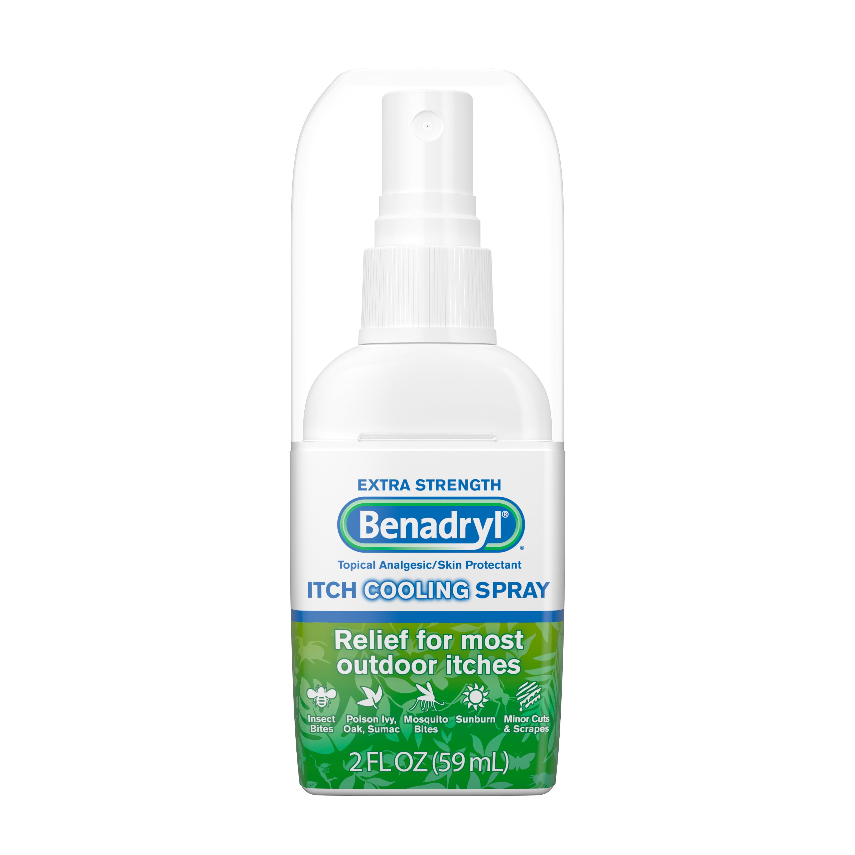 Benadryl Itch Relief Spray Extra Strength 2 oz Pack of 2 for Fast Relief