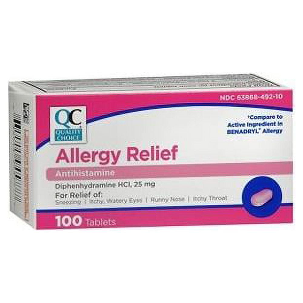 Benadryl  Quality Choice Allergy Complete 100 Tablets 3 Pack