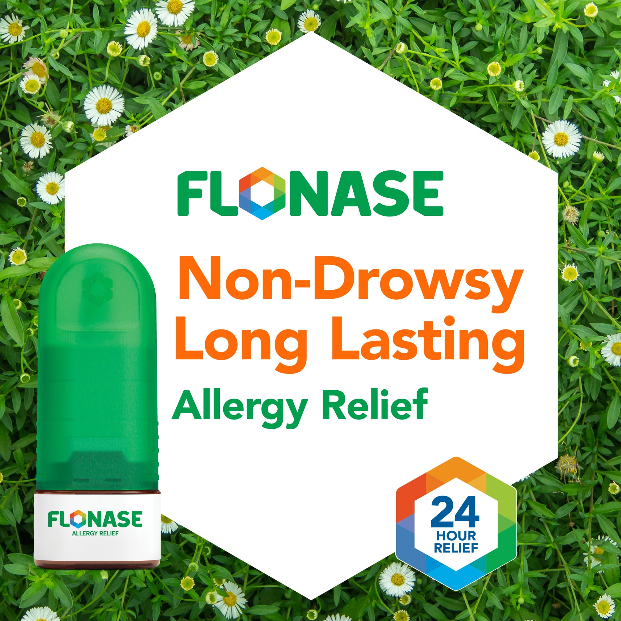 Flonase Allergy Relief Nasal Spray 24HR & Non-Drowsy - Multi-Symptom Relief - 144 Sprays