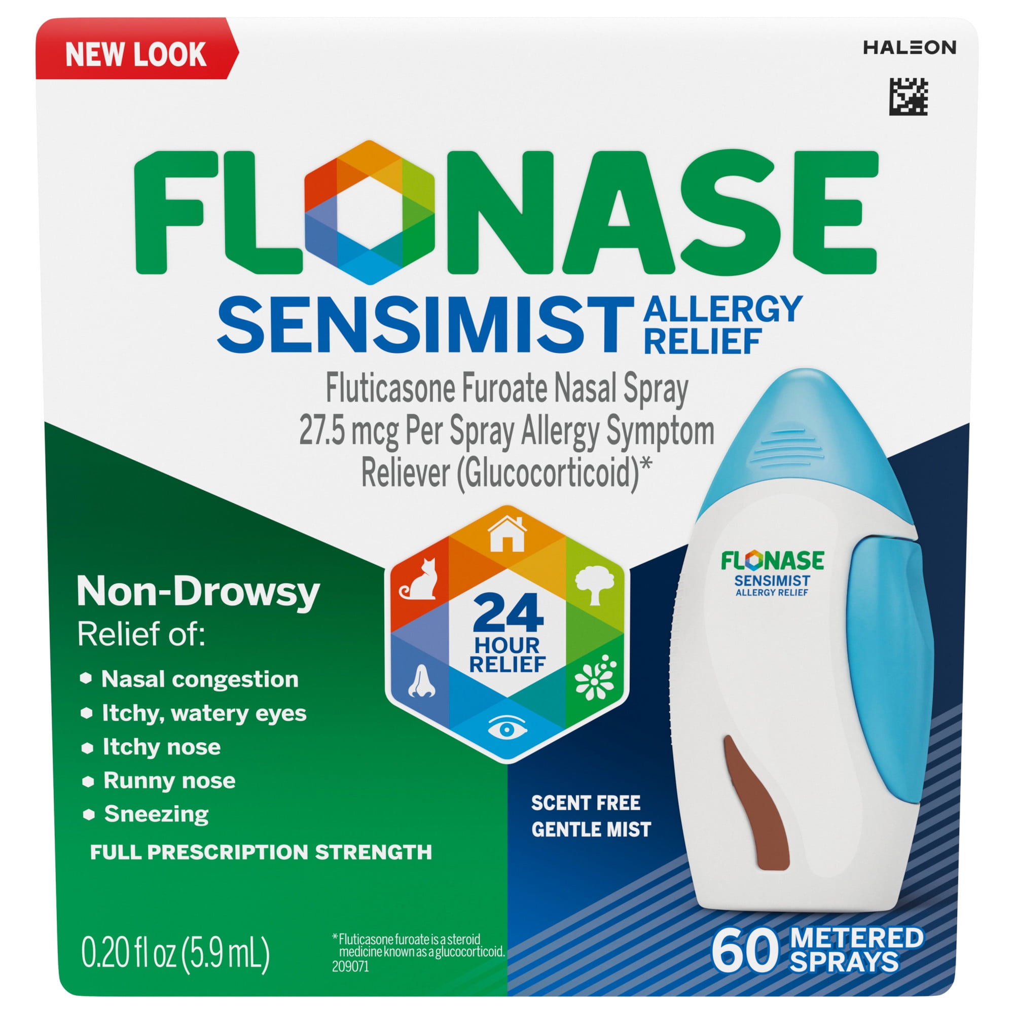 Flonase Sensimist Non Drowsy Decongestant Allergy Relief Nasal Spray 60 Sprays