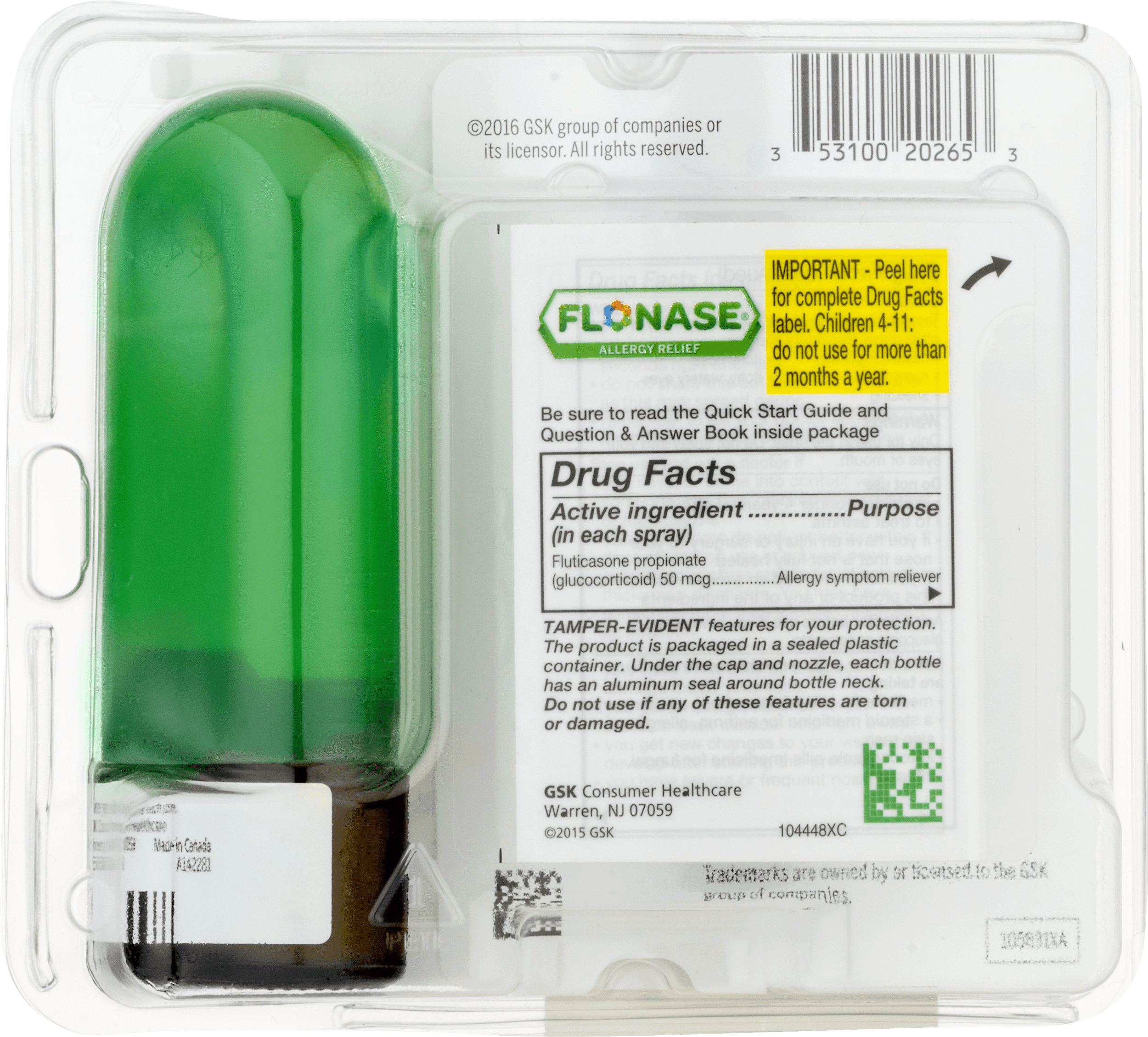 Flonase Allergy Relief Nasal Spray 0.62 fl oz 144 Metered Sprays