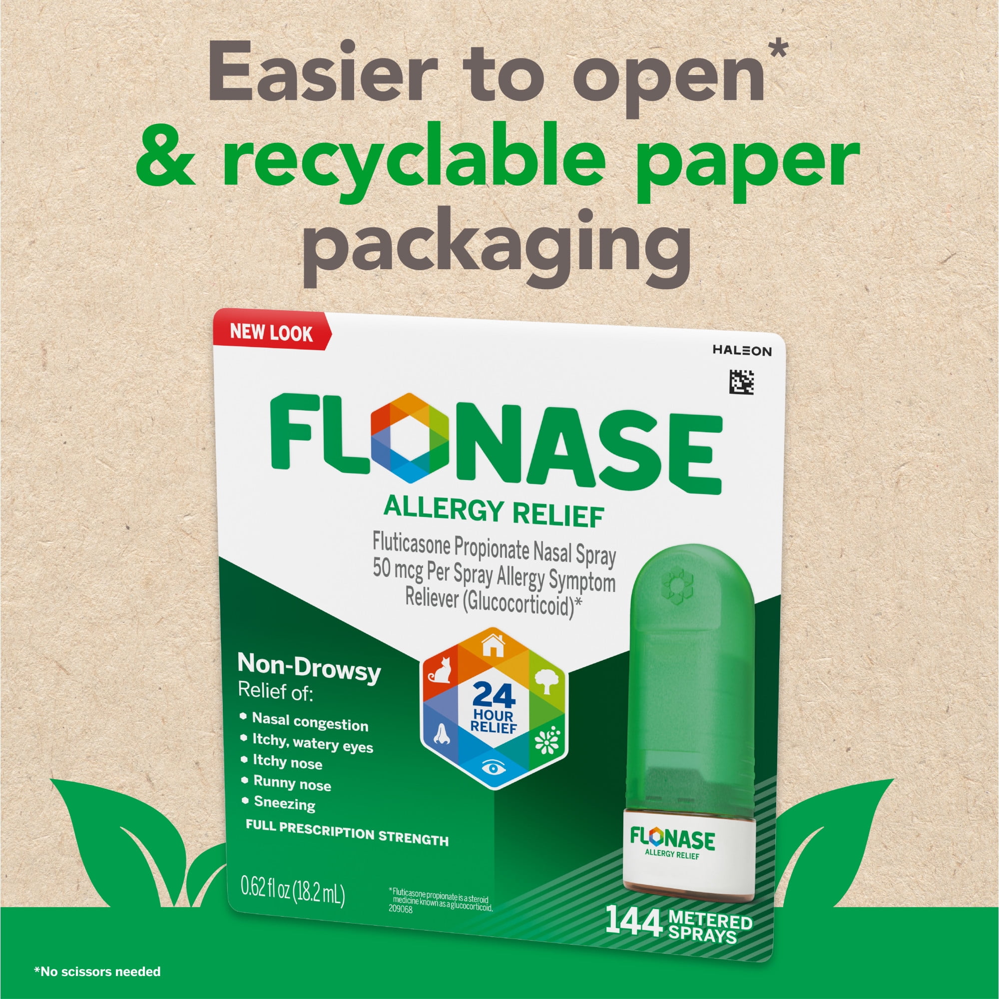 Flonase Allergy Relief 24 Hour Non-Drowsy Nasal Spray 60 Sprays Bottle
