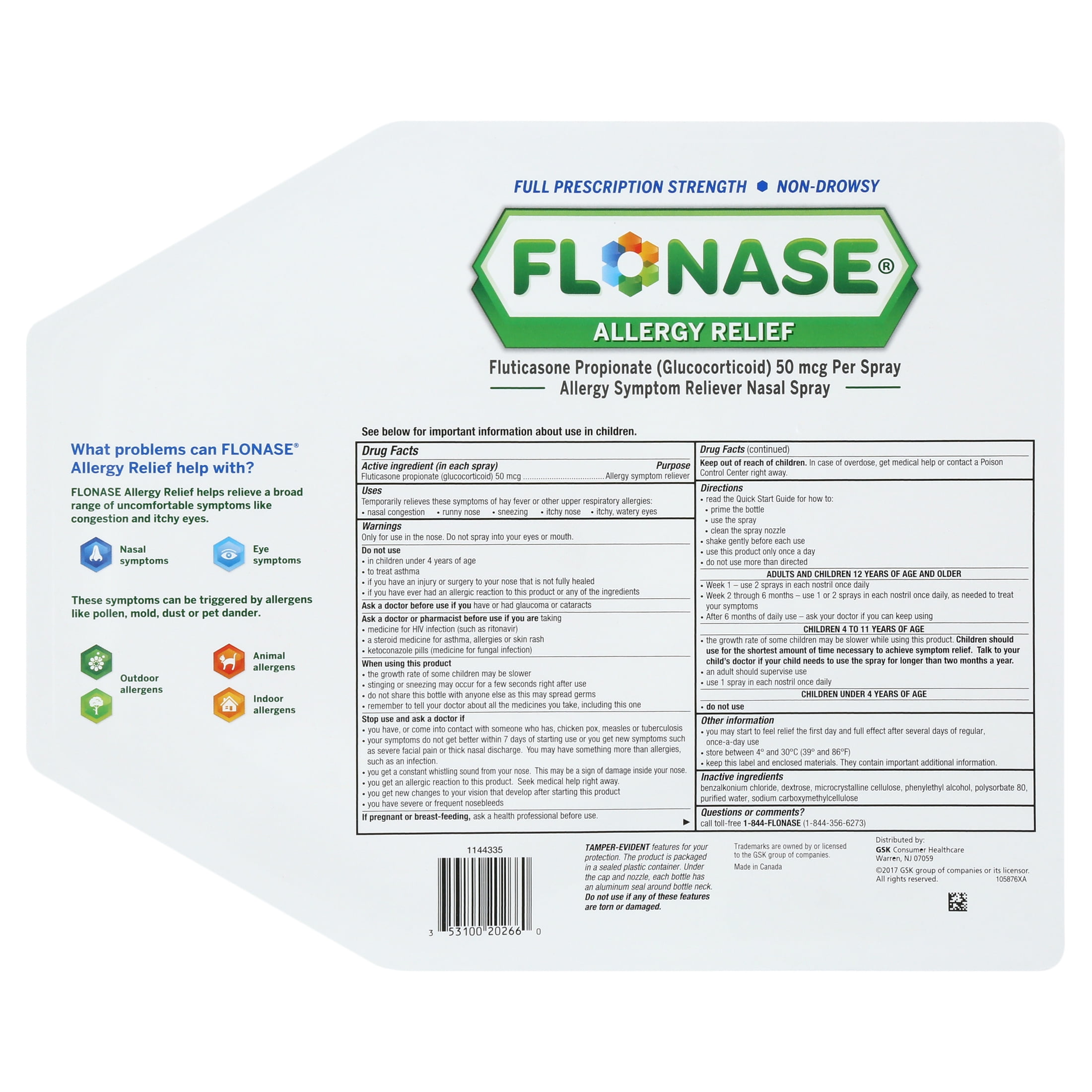 Flonase Allergy Relief 3 Bottles for Allergy Relief