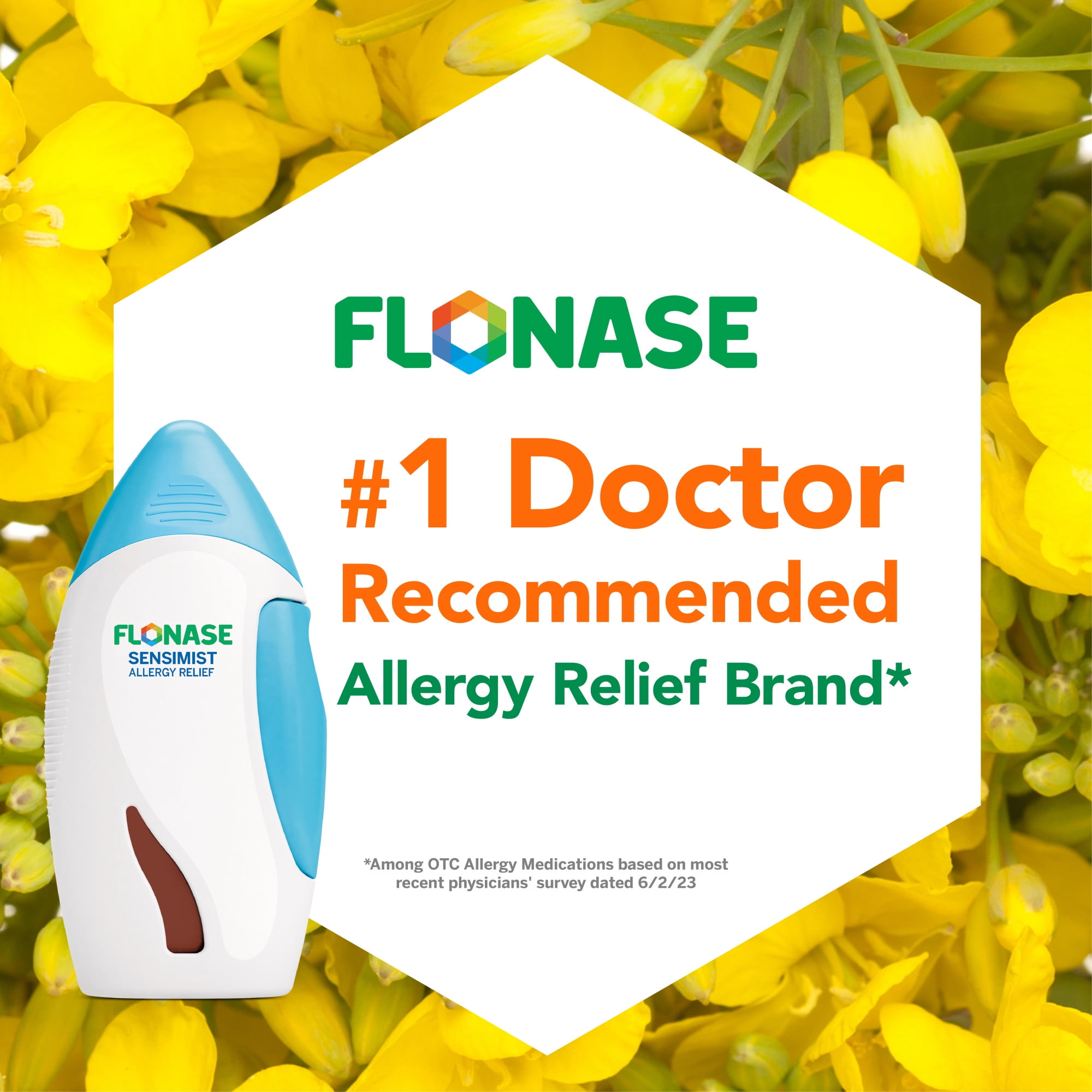 Flonase Sensimist Nasal Spray for Adults and Kids - 120 Sprays (2 Bottles)