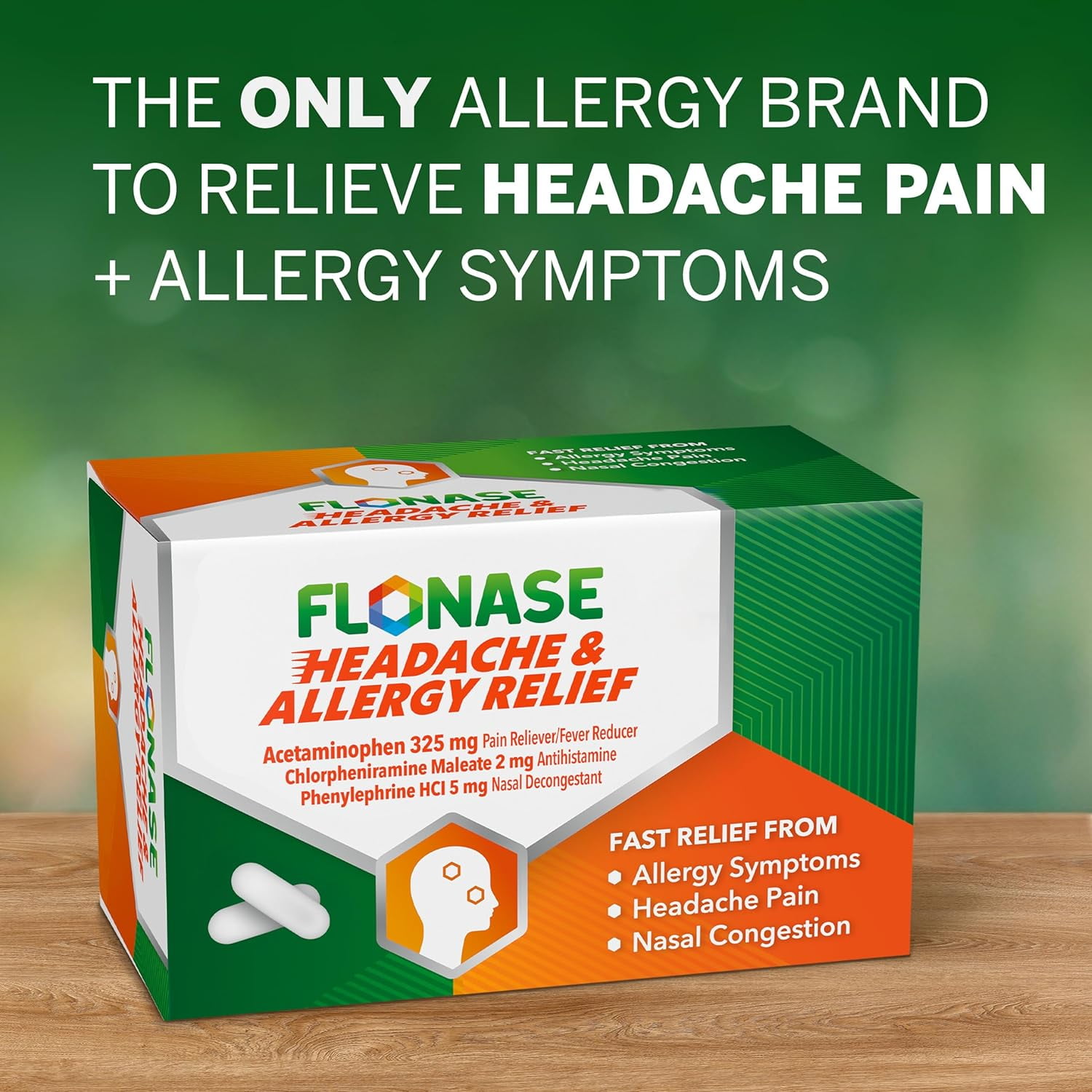 Flonase Headache Allergy Relief Caplets Acetaminophen 325mg Per 2 Caplet Dose 96 Caplets