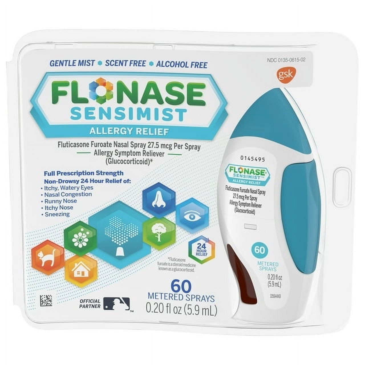 Flonase Sensimist Allergy Relief Nasal Spray Non-Drowsy Medicine - 60 Sprays