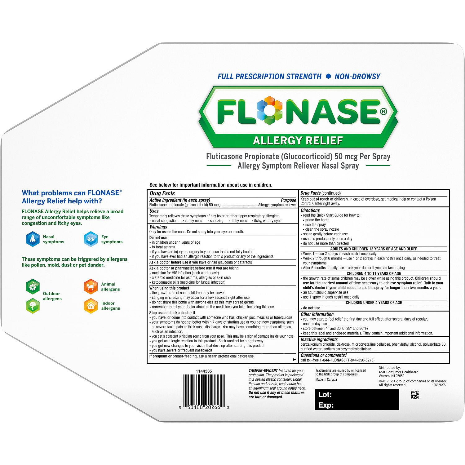 Flonase Allergy Relief 144x3 Pack For Fast Allergy Relief