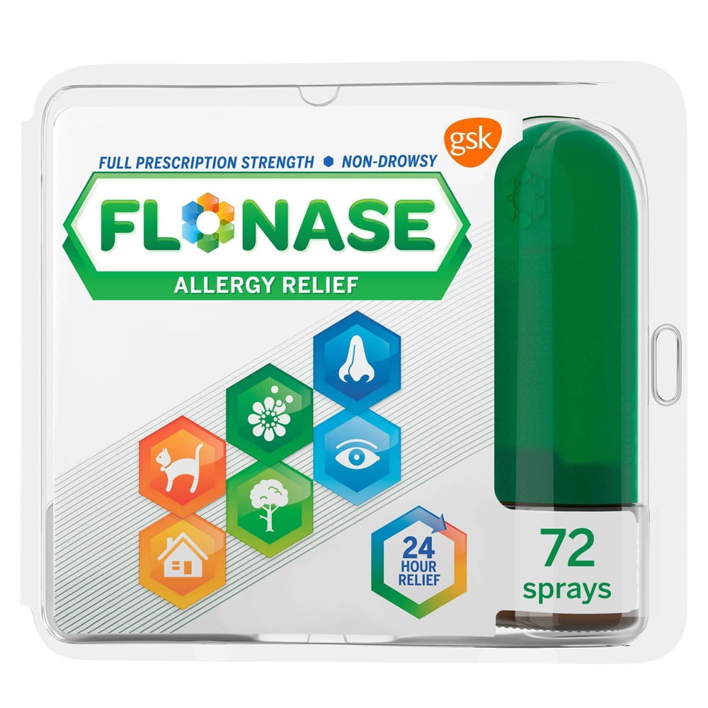 Flonase Allergy Relief Spray Fluticasone Propionate 0.38 Fl Oz Pack of 2