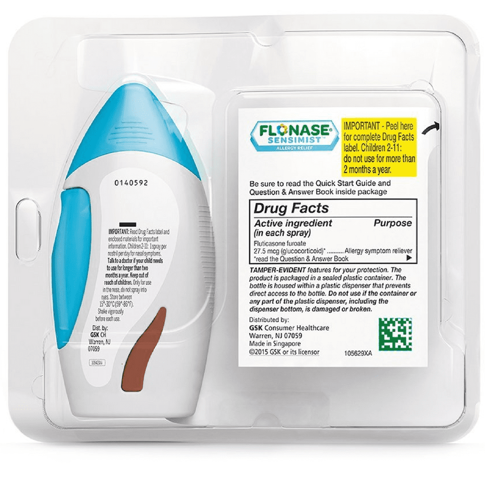 Flonase Sensimist Allergy Relief Spray 120 Metered Sprays 1 Each Pack of 4