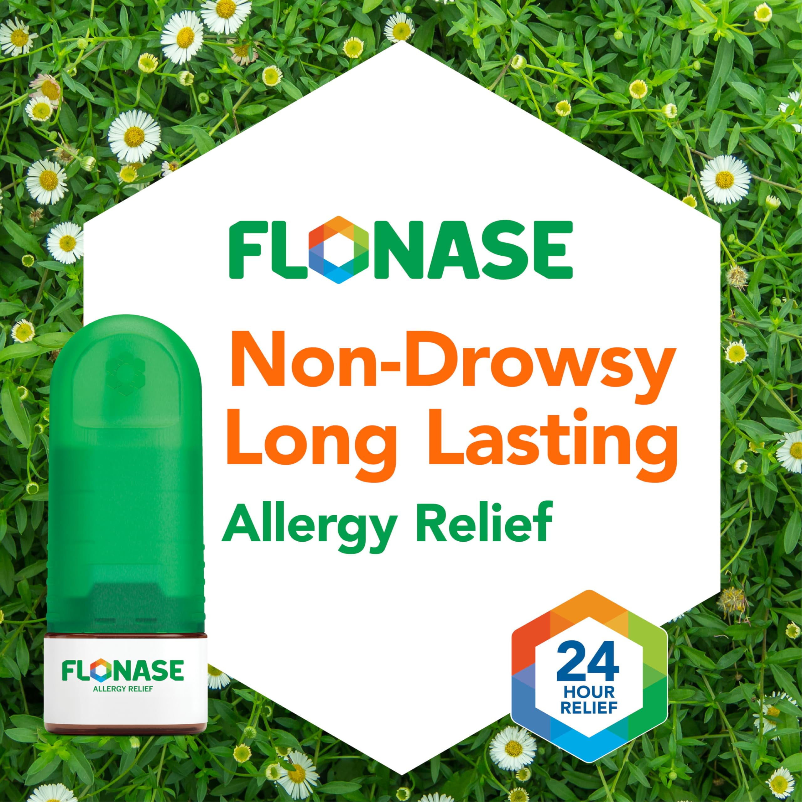 Flonase Allergy Relief HYZ01 Nasal Spray 24-Hour Non-Drowsy Multi-Symptom - 144 Sprays 2-Pack